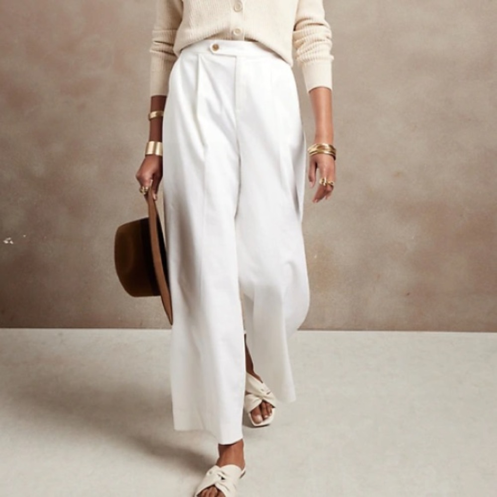 Banana Republic High-Rise Stretch Linen Blend Wide-Leg Pant